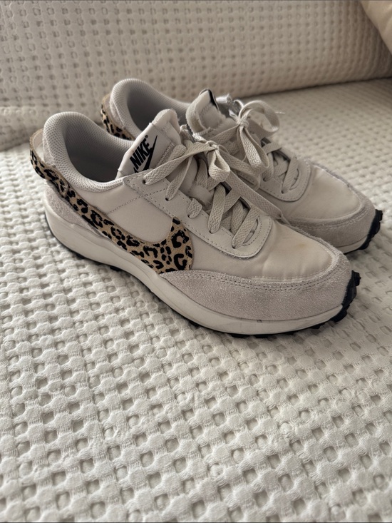 Nike Shoes - Nike Women’s Neutral Beige Sneakers with Leopard Swoosh